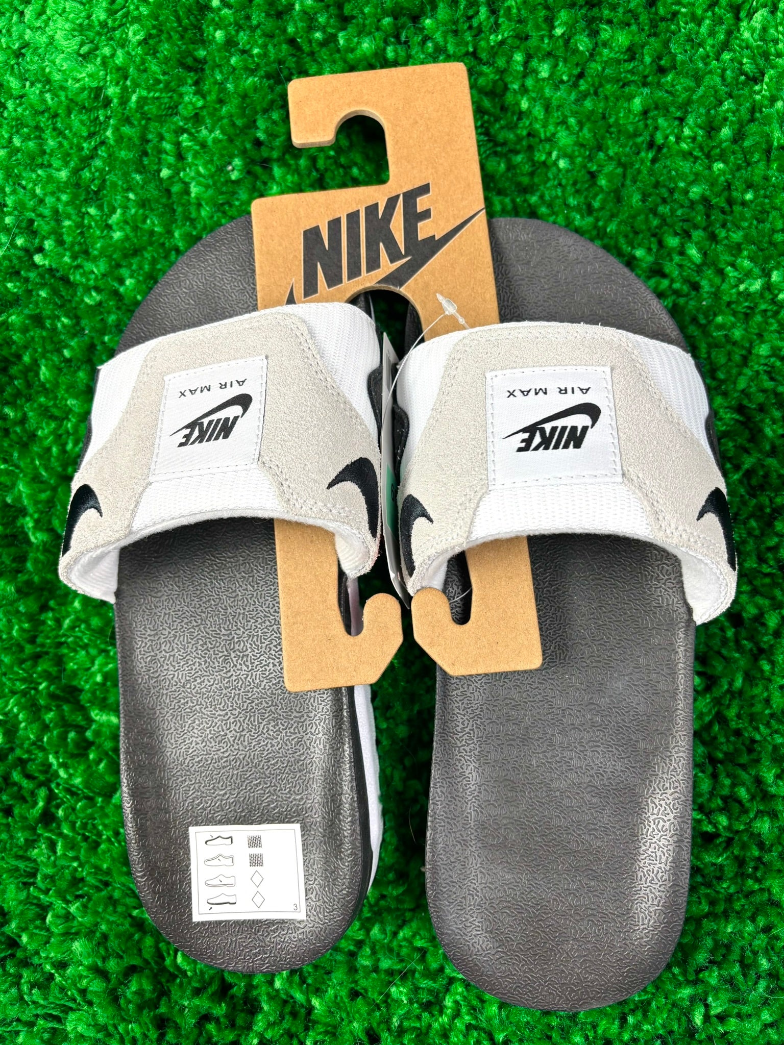Nike Air Max 1 White Black Slides
